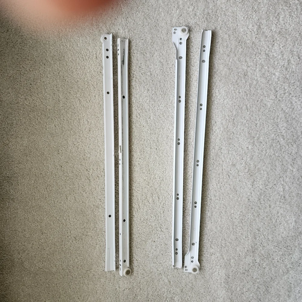 24-Inch Bottom Mount Drawer Slide Rails - white (2 sets included)
